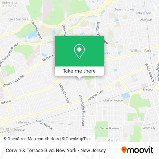 Corwin & Terrace Blvd map