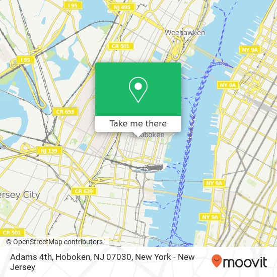 Adams 4th, Hoboken, NJ 07030 map