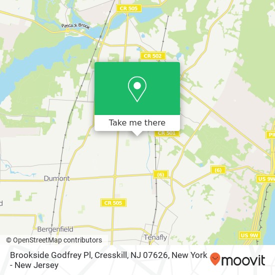 Mapa de Brookside Godfrey Pl, Cresskill, NJ 07626