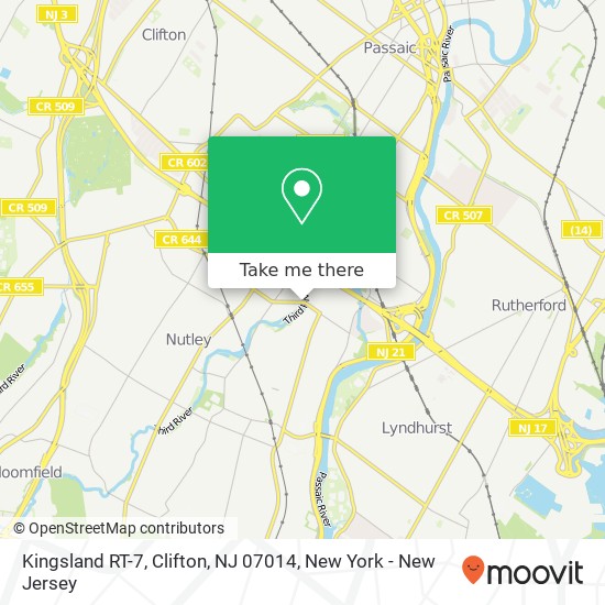 Mapa de Kingsland RT-7, Clifton, NJ 07014