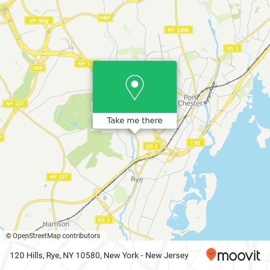 Mapa de 120 Hills, Rye, NY 10580