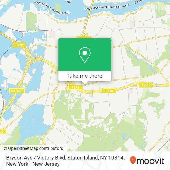 Mapa de Bryson Ave / Victory Blvd, Staten Island, NY 10314