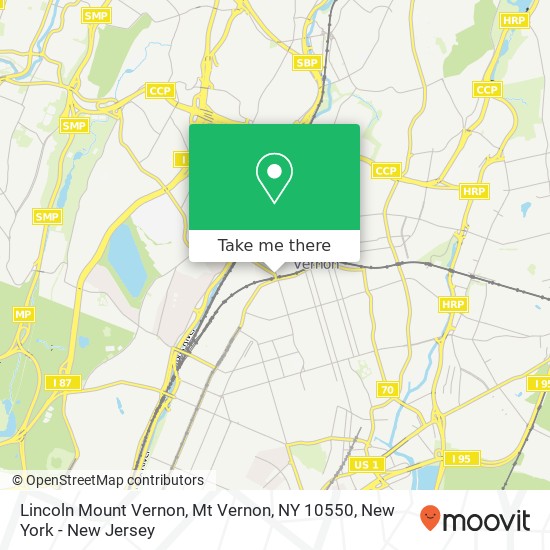 Mapa de Lincoln Mount Vernon, Mt Vernon, NY 10550