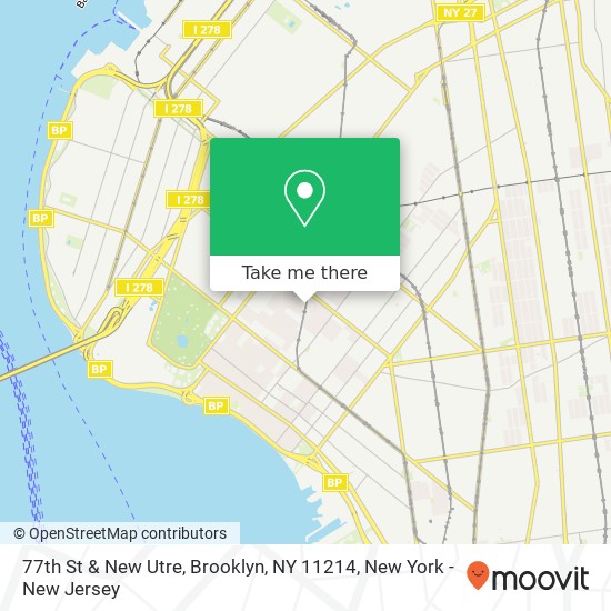 77th St & New Utre, Brooklyn, NY 11214 map