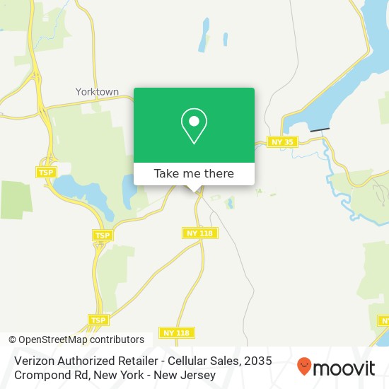 Mapa de Verizon Authorized Retailer - Cellular Sales, 2035 Crompond Rd