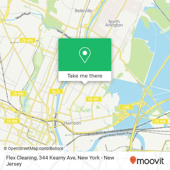 Mapa de Flex Cleaning, 344 Kearny Ave