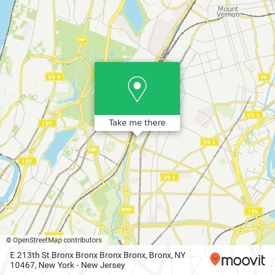 Mapa de E 213th St Bronx Bronx Bronx Bronx, Bronx, NY 10467