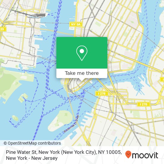 Mapa de Pine Water St, New York (New York City), NY 10005