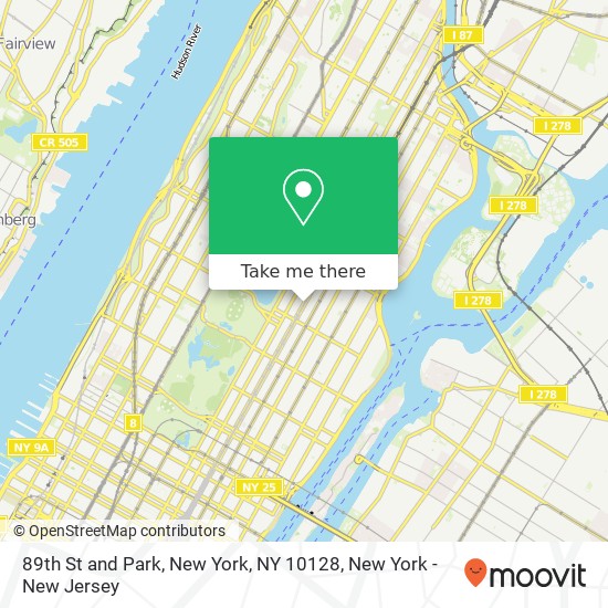 89th St and Park, New York, NY 10128 map