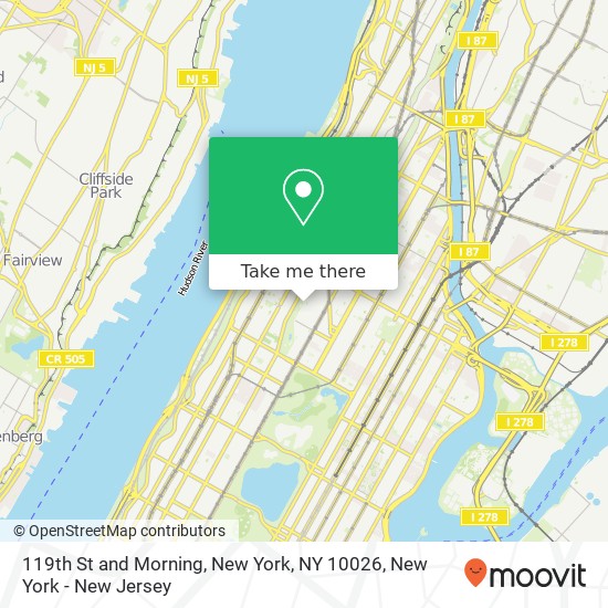 Mapa de 119th St and Morning, New York, NY 10026