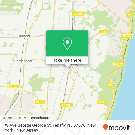Mapa de W Ave George George St, Tenafly, NJ 07670