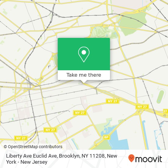 Mapa de Liberty Ave Euclid Ave, Brooklyn, NY 11208