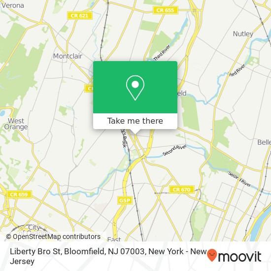 Liberty Bro St, Bloomfield, NJ 07003 map