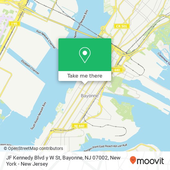 JF Kennedy Blvd y W St, Bayonne, NJ 07002 map