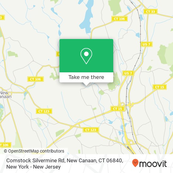 Mapa de Comstock Silvermine Rd, New Canaan, CT 06840