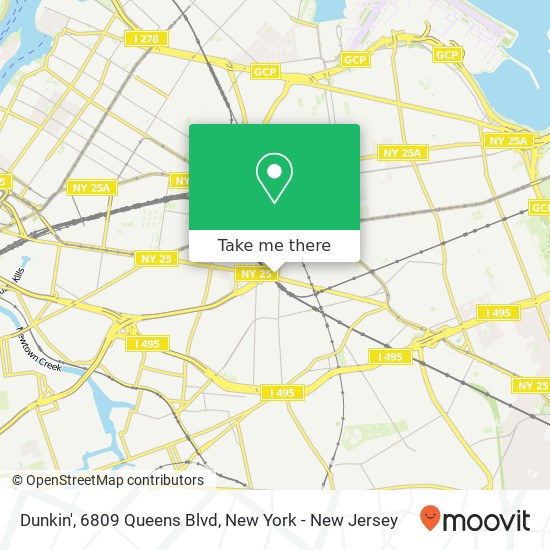 Mapa de Dunkin', 6809 Queens Blvd