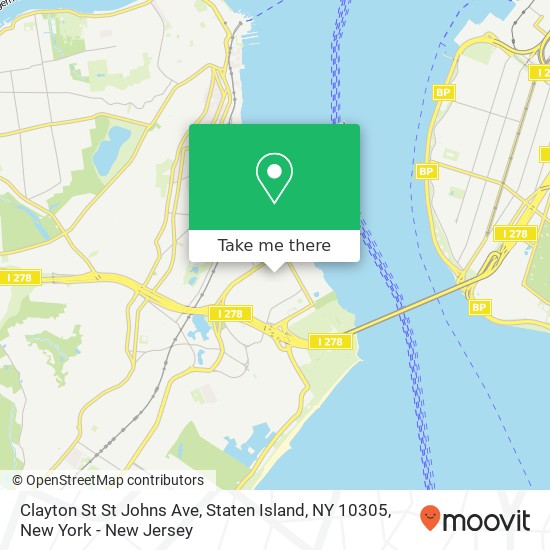 Mapa de Clayton St St Johns Ave, Staten Island, NY 10305