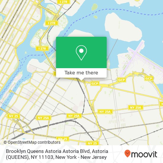 Mapa de Brooklyn Queens Astoria Astoria Blvd, Astoria (QUEENS), NY 11103