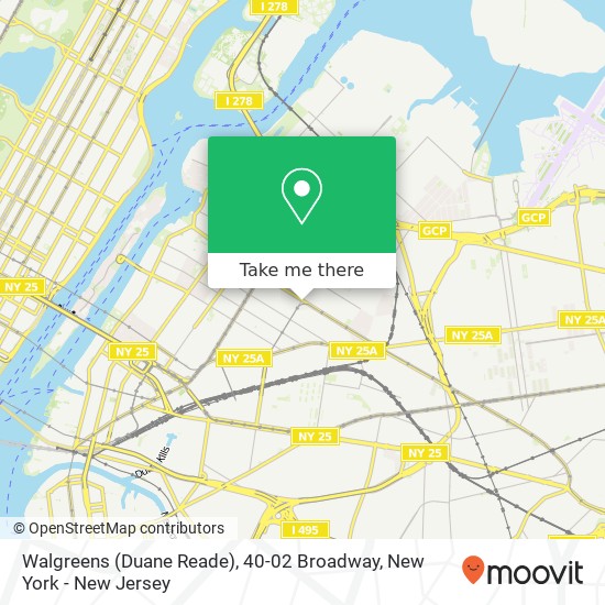 Mapa de Walgreens (Duane Reade), 40-02 Broadway