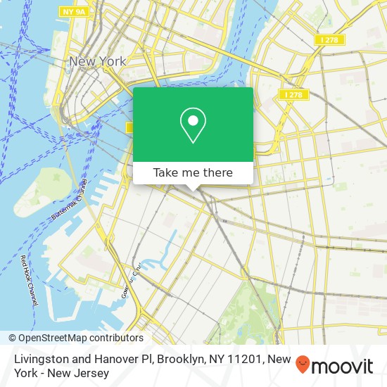 Livingston and Hanover Pl, Brooklyn, NY 11201 map
