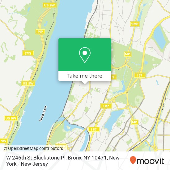 Mapa de W 246th St Blackstone Pl, Bronx, NY 10471