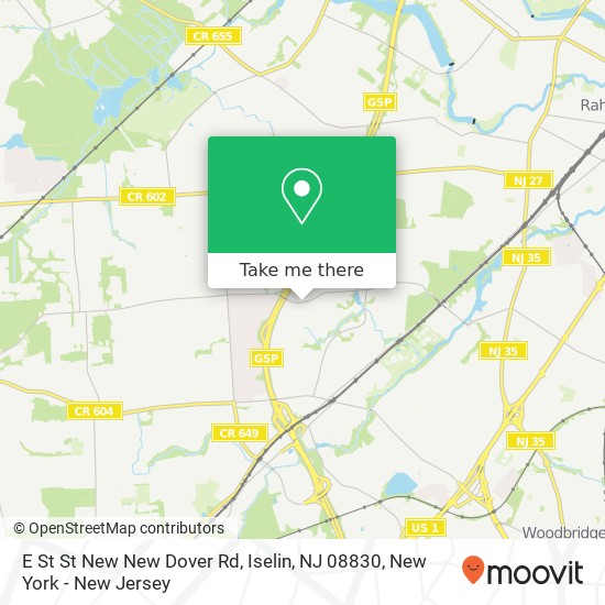 Mapa de E St St New New Dover Rd, Iselin, NJ 08830