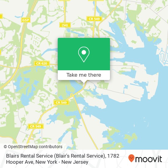 Mapa de Blairs Rental Service (Blair's Rental Service), 1782 Hooper Ave