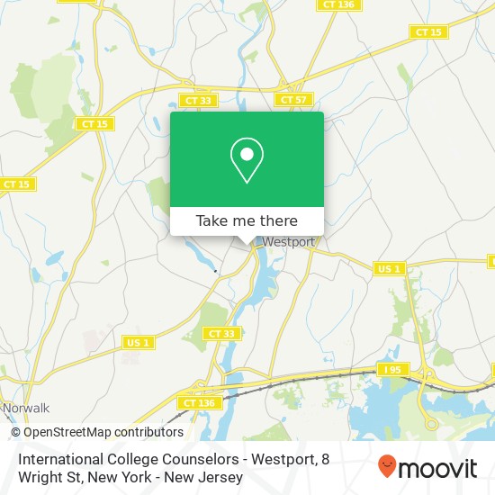 Mapa de International College Counselors - Westport, 8 Wright St