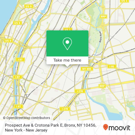 Mapa de Prospect Ave & Crotona Park E, Bronx, NY 10456