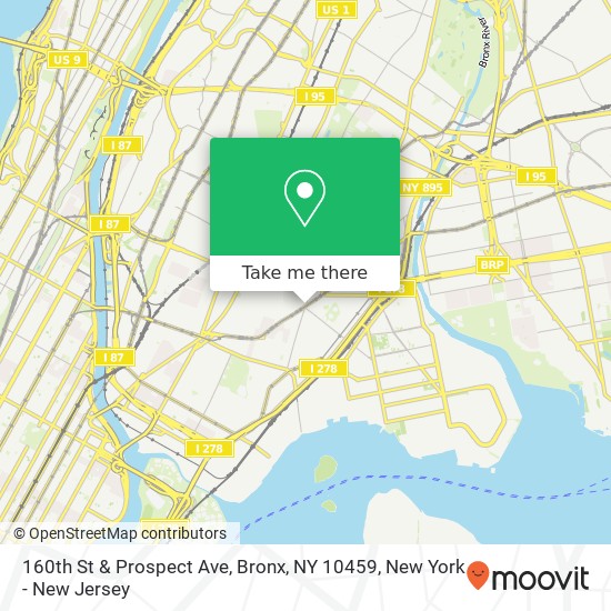 160th St & Prospect Ave, Bronx, NY 10459 map