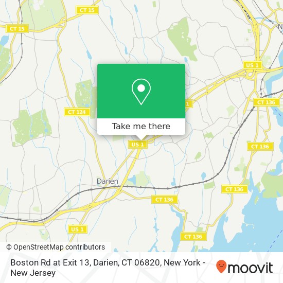 Mapa de Boston Rd at Exit 13, Darien, CT 06820