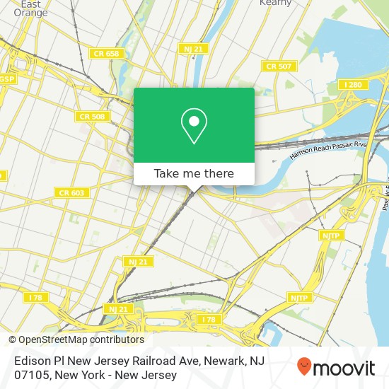Edison Pl New Jersey Railroad Ave, Newark, NJ 07105 map