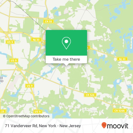 Mapa de 71 Vanderveer Rd, Freehold, NJ 07728