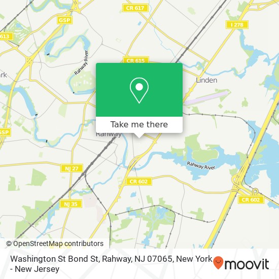 Washington St Bond St, Rahway, NJ 07065 map