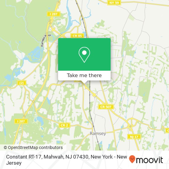 Mapa de Constant RT-17, Mahwah, NJ 07430