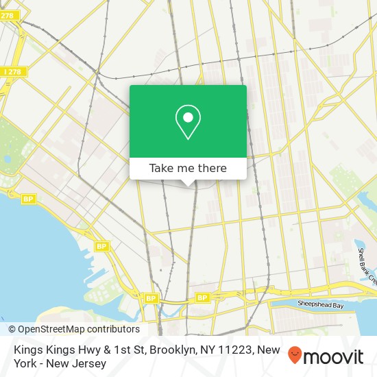 Kings Kings Hwy & 1st St, Brooklyn, NY 11223 map