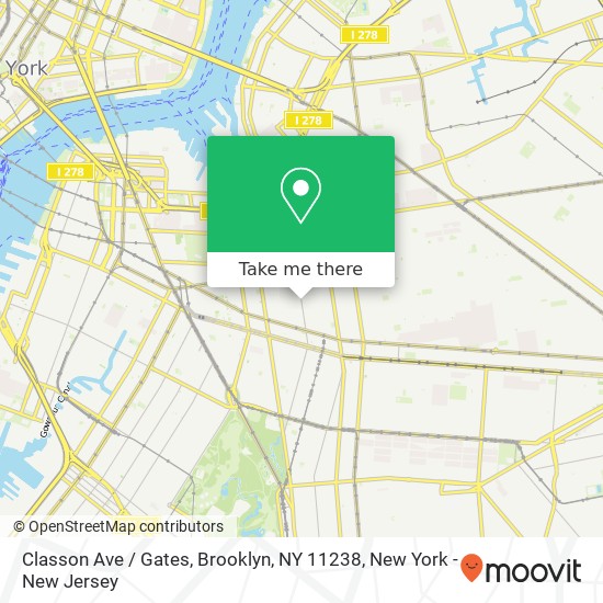 Mapa de Classon Ave / Gates, Brooklyn, NY 11238