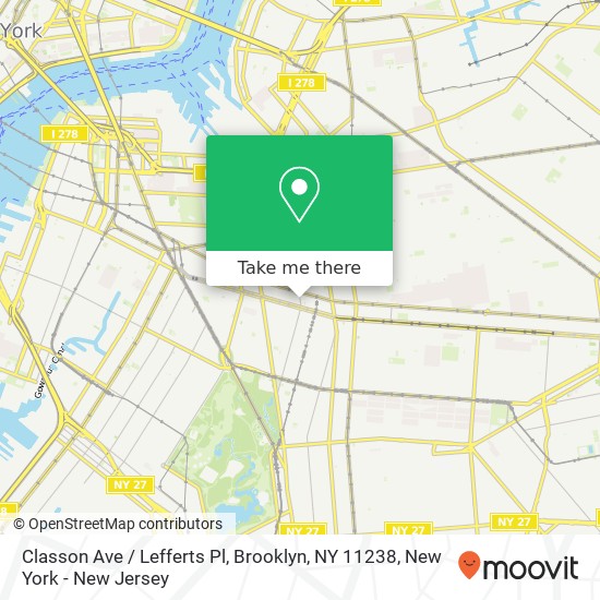 Mapa de Classon Ave / Lefferts Pl, Brooklyn, NY 11238