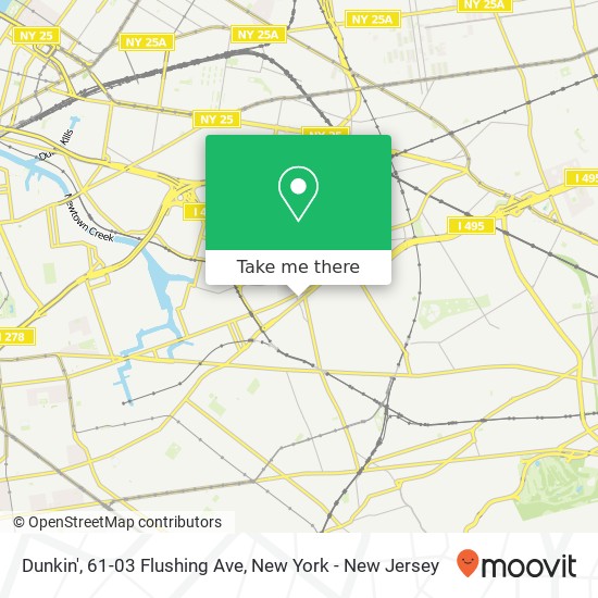 Mapa de Dunkin', 61-03 Flushing Ave
