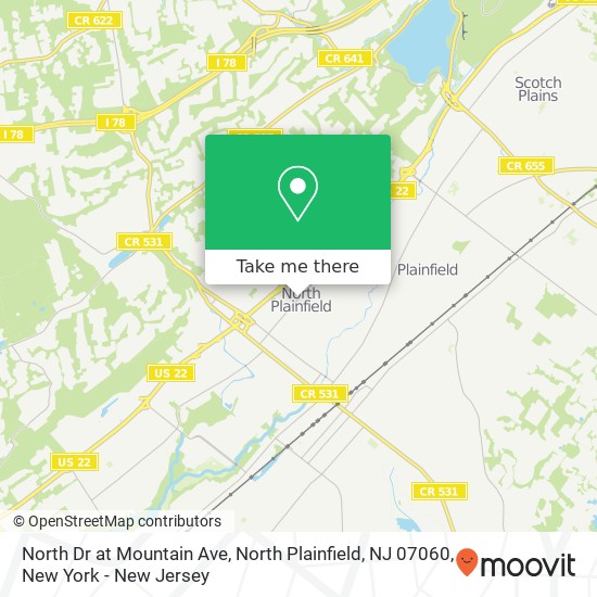 Mapa de North Dr at Mountain Ave, North Plainfield, NJ 07060