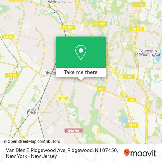 Mapa de Van Dien E Ridgewood Ave, Ridgewood, NJ 07450