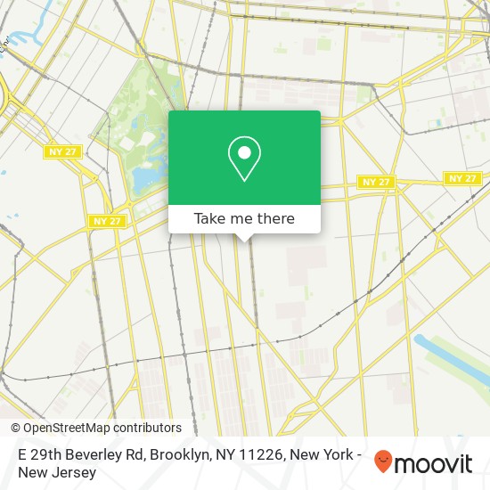 Mapa de E 29th Beverley Rd, Brooklyn, NY 11226