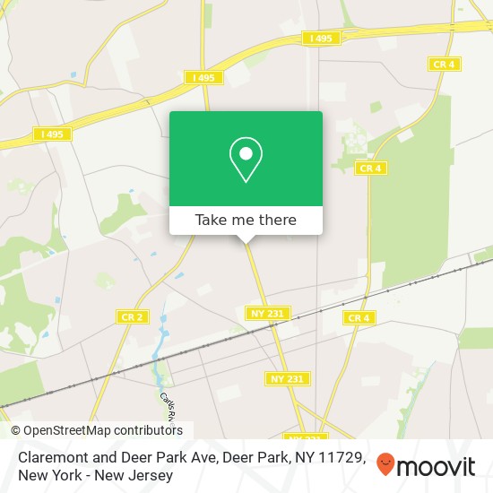 Mapa de Claremont and Deer Park Ave, Deer Park, NY 11729