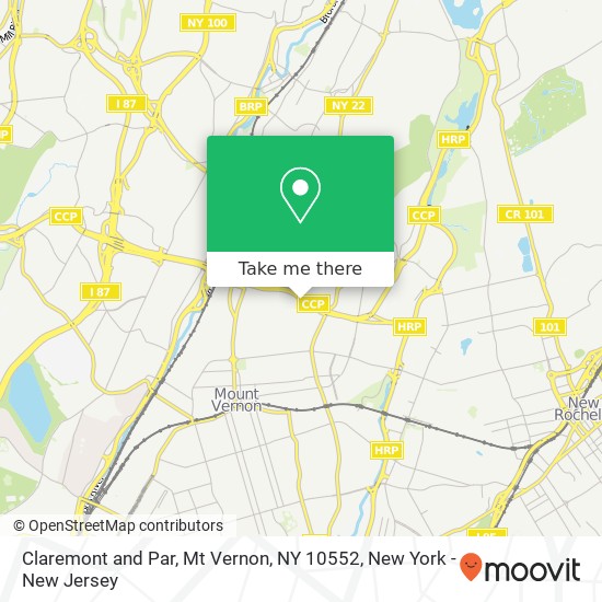 Mapa de Claremont and Par, Mt Vernon, NY 10552