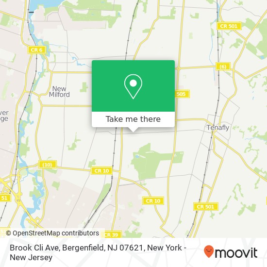 Mapa de Brook Cli Ave, Bergenfield, NJ 07621