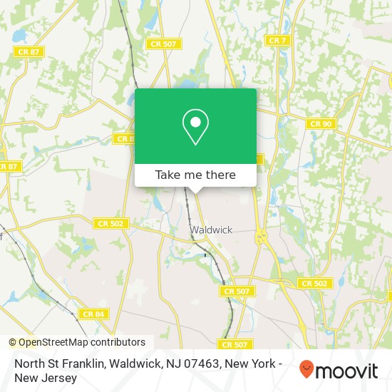 Mapa de North St Franklin, Waldwick, NJ 07463