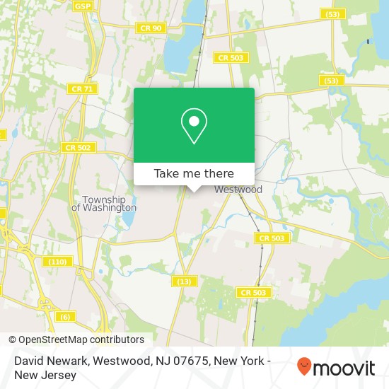 Mapa de David Newark, Westwood, NJ 07675