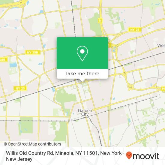 Mapa de Willis Old Country Rd, Mineola, NY 11501