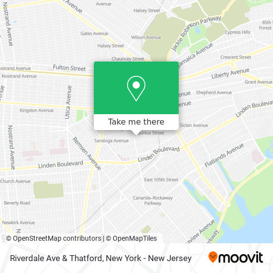 Riverdale Ave & Thatford map