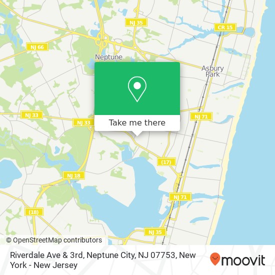 Mapa de Riverdale Ave & 3rd, Neptune City, NJ 07753